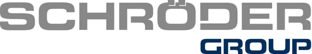 Logo mit dem Wort SCHR&Ouml;DER in gro&szlig;en grauen Gro&szlig;buchstaben und dem Wort GROUP in kleineren dunkelblauen Gro&szlig;buchstaben unterhalb der rechten Seite.